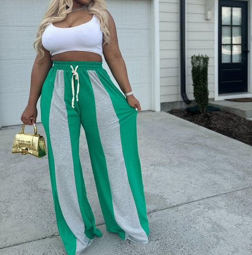 PIN STRIPE DETAIL FRENCH TERRY PANTS