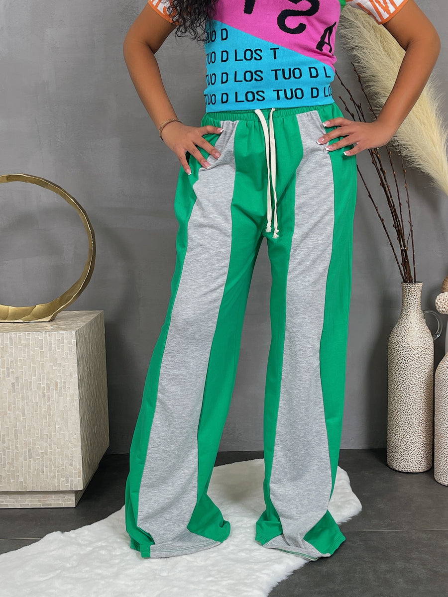 PIN STRIPE DETAIL FRENCH TERRY PANTS