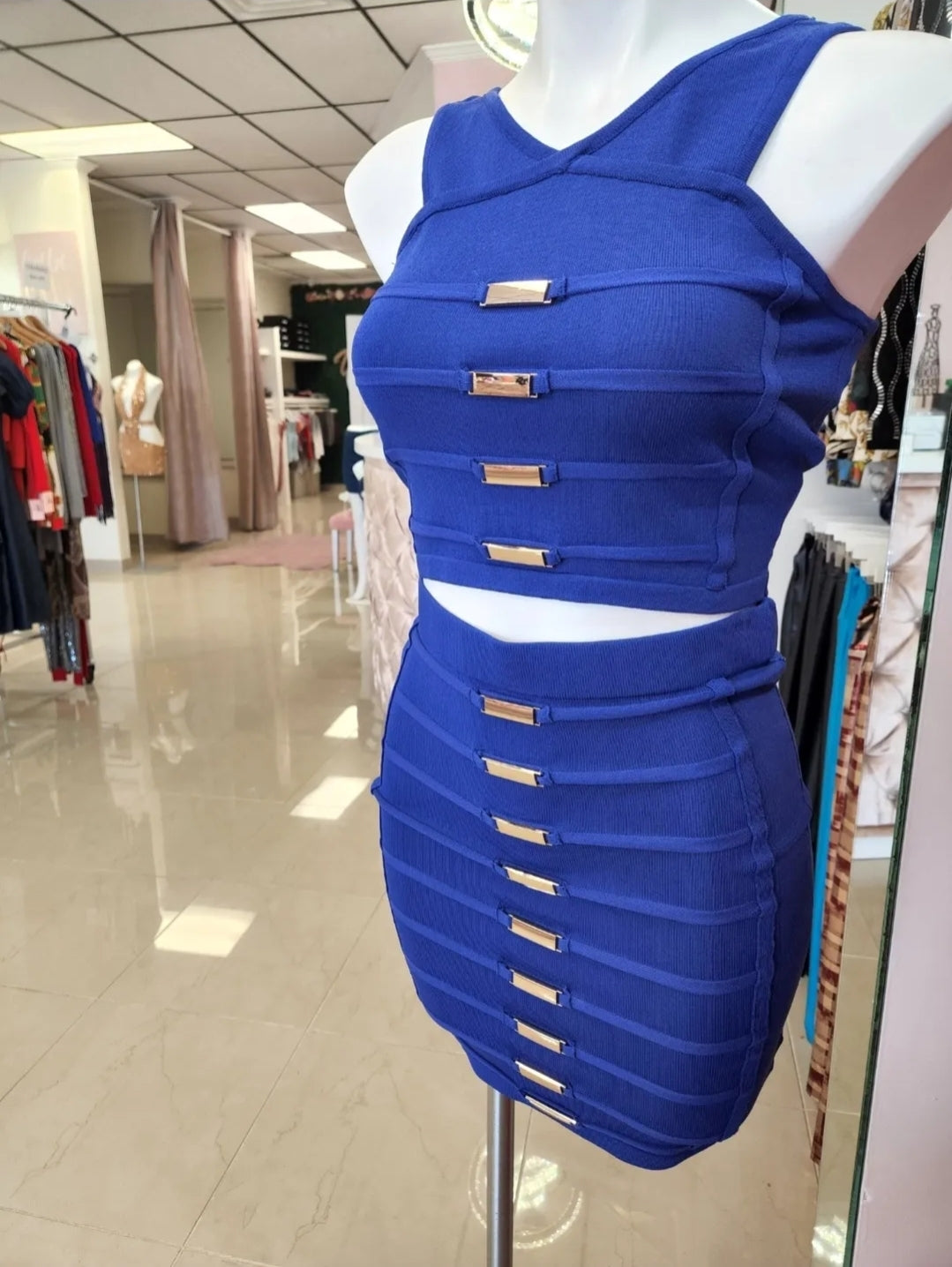 Top Notch Skirt Set Blue