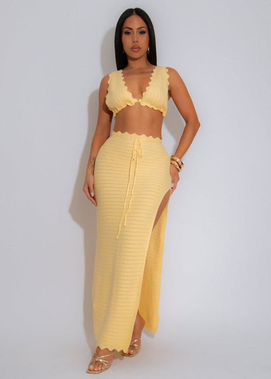 CROCHET BRA TOP & LONG SKIRT SET