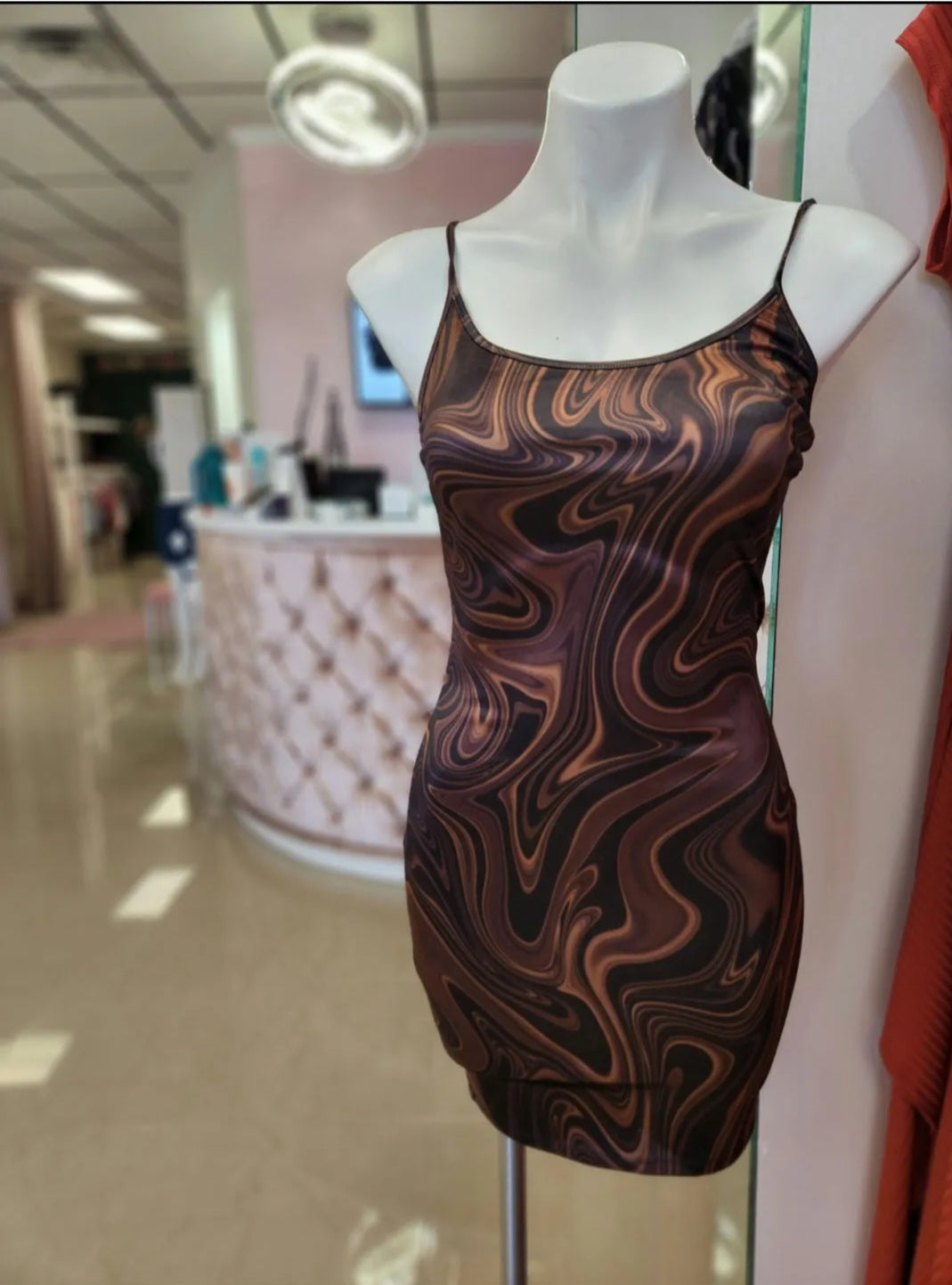 Cascade Print Mini Dress