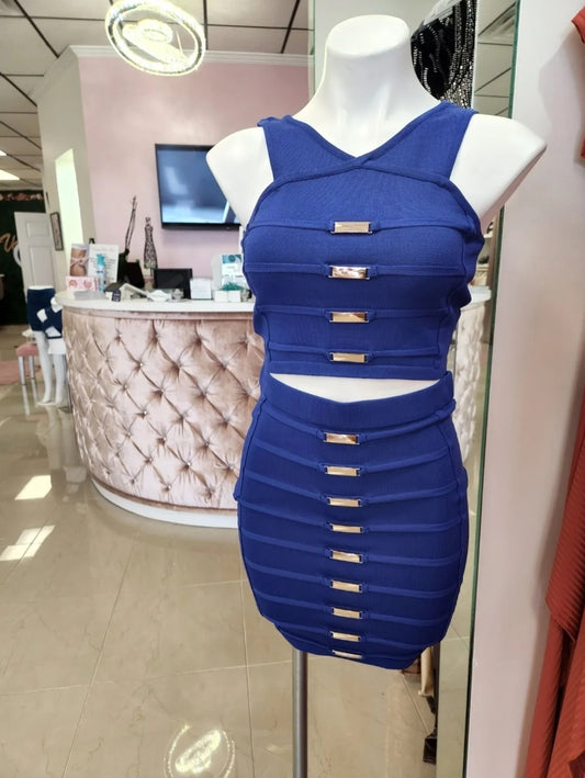 Top Notch Skirt Set Blue