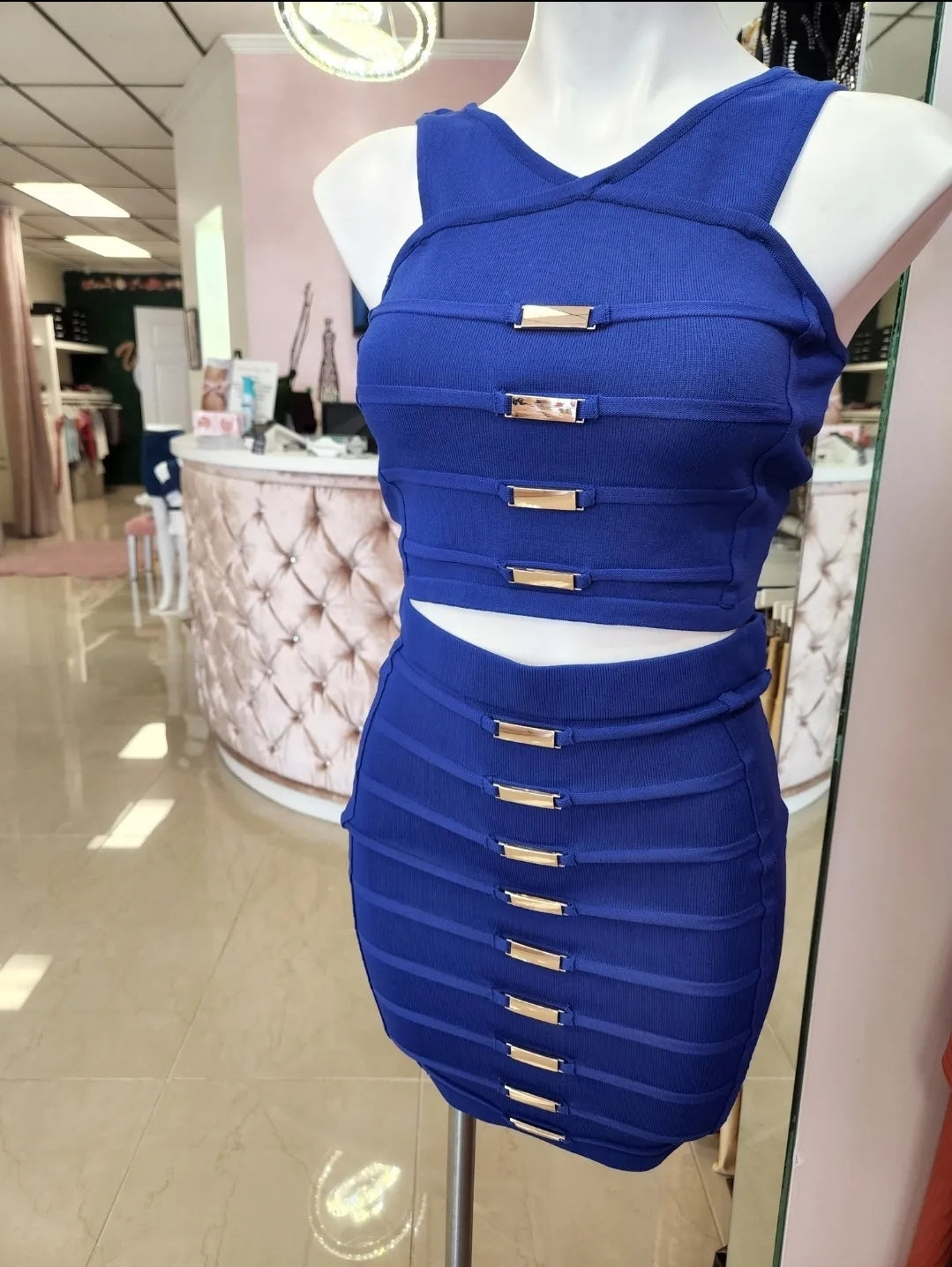 Top Notch Skirt Set Blue