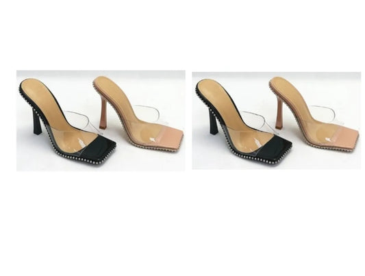 Rare Breed Clear Heels (Black)